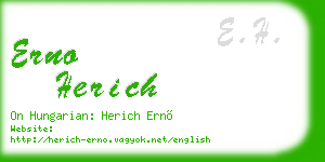 erno herich business card